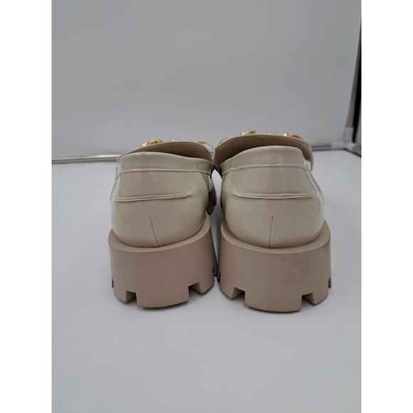 NWOB Dream Pairs Cream Golden Chain Chunky Loafers 10 - Picture 5 of 9